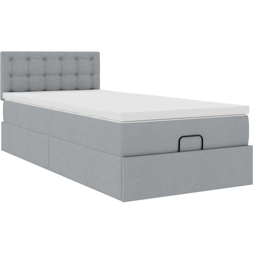 VidaXL Otomanski krevet s madracem svijetlosivi 100x200 cm tkanine Slike