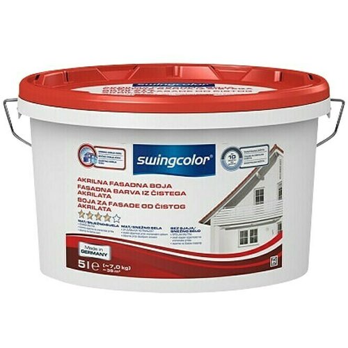 SWINGCOLOR Boja za fasade od čistog akrila (5 l, Bijele boje) Cijene
