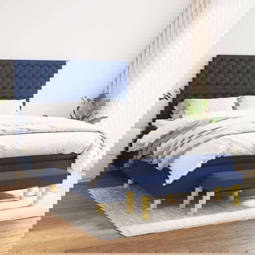  Krevet s oprugama i madracem plavi 140x200 cm od tkanine Slike