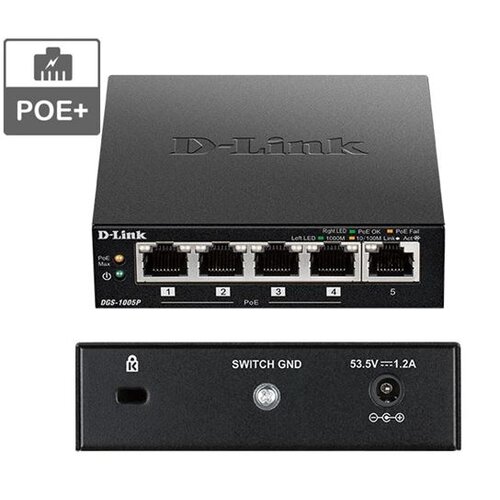 D-link POE+ switch neupravljivi, DGS-1005P/E Slike