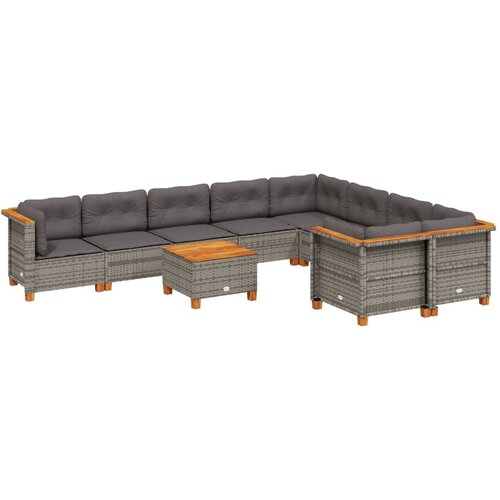 Maison Chic Seti vrtnega pohištva - Vrtna garnitura - Vrtni pohištvo set 10-delna z blazinami siv poli ratan, (21812134) Cene