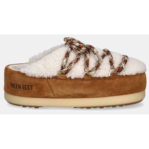 Moon Boot Čizme za snijeg od bru&amp;scaron;ene kože MB EVX MULE SHEARLING boja: smeđa, s platformom, 80D1470100 MA03 Slike