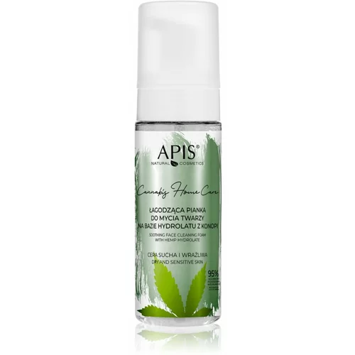 Apis Natural Cosmetics Cannabis Home Care pjena za čišćenje za suho i osjetljivo lice 150 ml