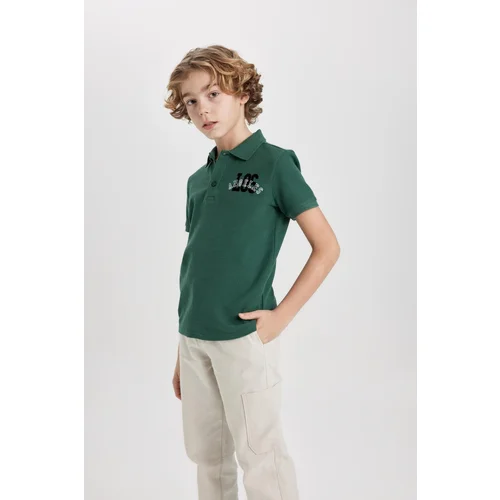 Defacto Boys Waffle Short Sleeve Polo T-Shirt