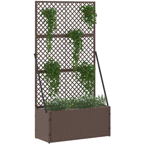  Vrtni re&amp;scaron;etkasti saksija Smeđa 70 x 30 x 135 cm Metal Slike