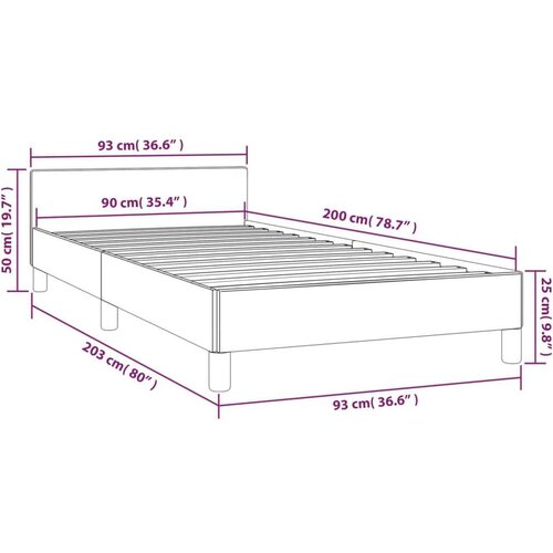 vidaXL Posteljni okvir z vzglavjem krem 90x200 cm umetno usnje Cene
