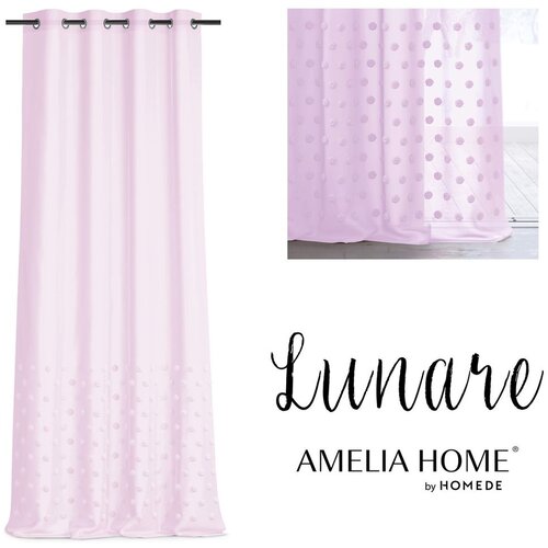  Curtain LUNARE color pink embroidered theme boho eyelets veil 140x270 ameliahome Slike