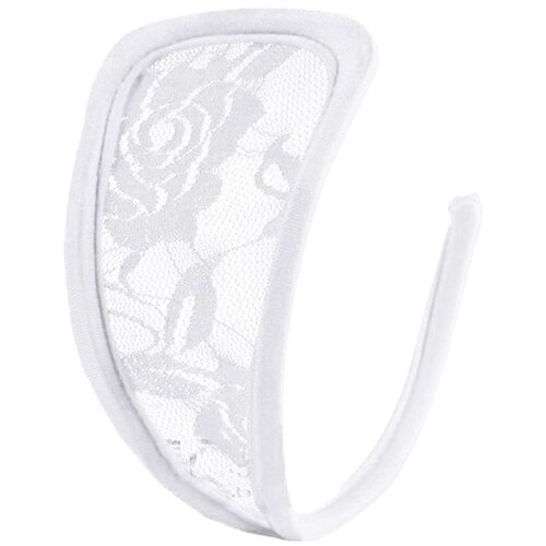 STD Invisible Strapless C-String Transparent Floral Lace White Cene
