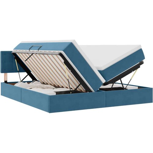  Krevet s od storage s madracem Tamno plava 100 x 200 cm - Tamno plava 200 x 200 cm Gumbi Slike