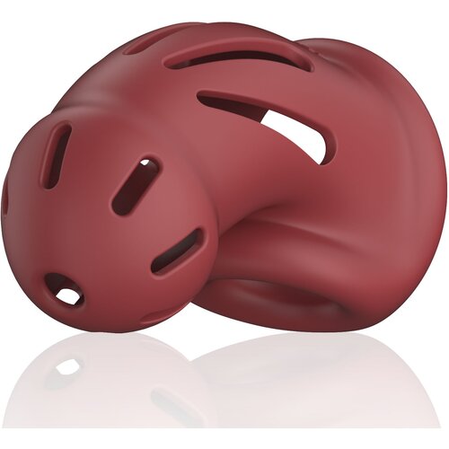 Shots ManCage Model 28 Ultra Soft Silicone Chastity Cage Red Cene