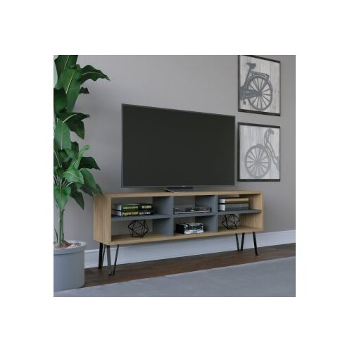 HANAH HOME judd oak anthracite polica za tv Slike