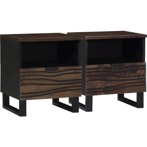  Noćni ormarići 2 kom 40x33x46 cm Masivna orahovina Slike