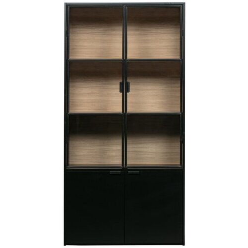 WOOOD Crna vitrina od masivnog bora 100x200 cm Sivan – Cijene