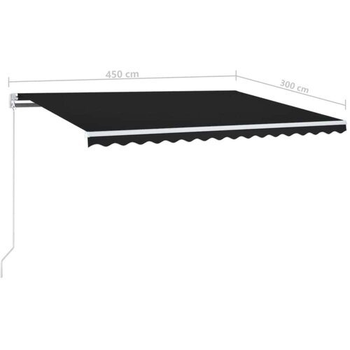  Automatska tenda sa senzorom za vjetar LED 450x300 cm antracit Slike