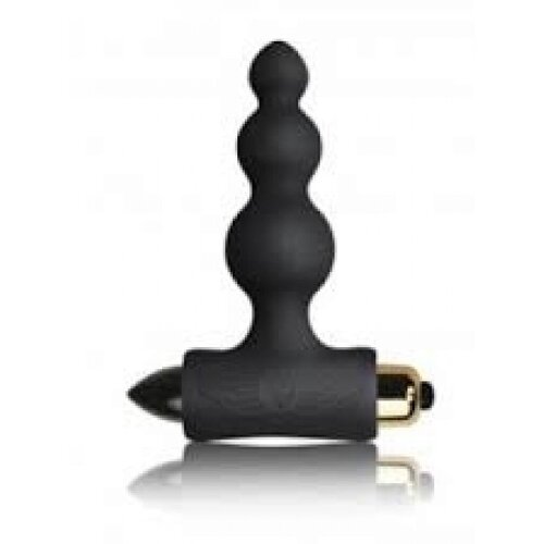  Butt Plug sa vibro metrkom Pettite Bubbles, 10.3cm, Crni Slike