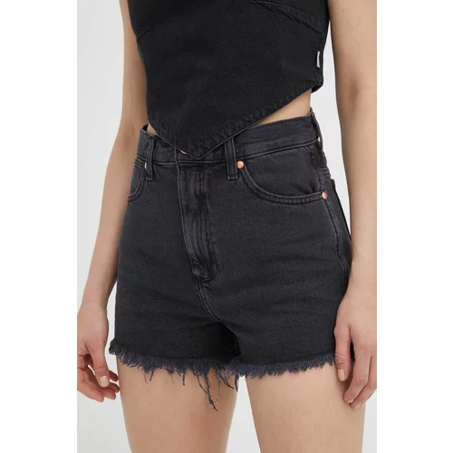 Wrangler Jeans kratke hlače ženske, črna barva