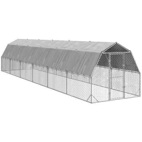 vidaXL kavez za kokoši s krovom 2,5x12x2,25 m pocinčani čelik Cene