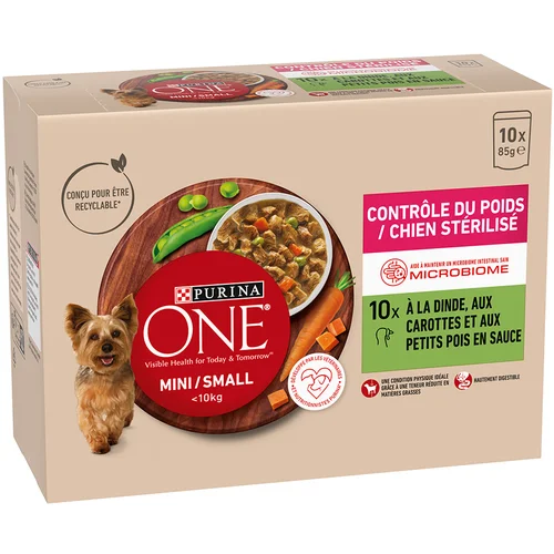 Purina ONE Mini Adult Weight Control s puranom - 10 x 85 g