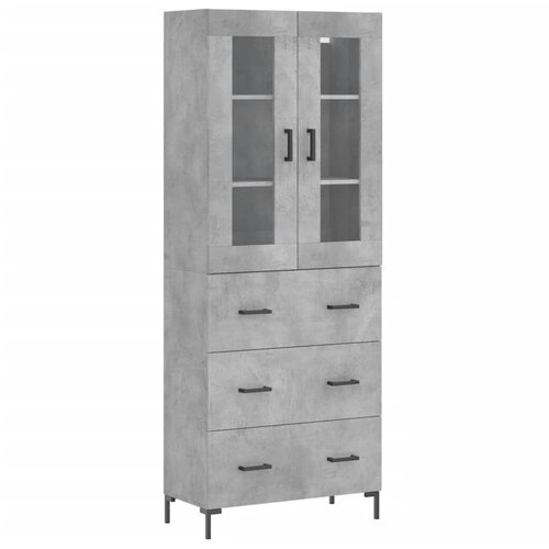 Maison Chic Visoka Komoda - Predalnik betonsko siva 69,5x34x180 cm inženirski les, (21722007) Cene