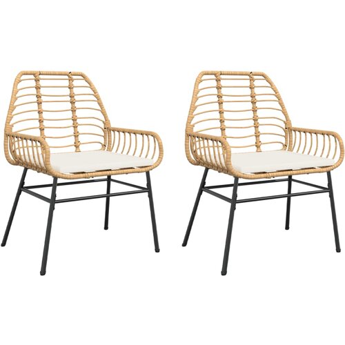 Maison Chic Vrtni stoli - Stol za vrt 2 kosa z blazinami rjav poli ratan JS1401, (21878016) Slike