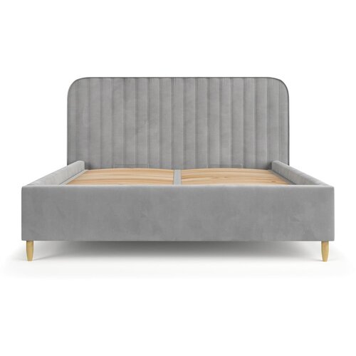 Maison de R&amp;ecirc;ve Siva oblazinjena zakonska postelja s prostorom za shranjevanje z letvenim dnom 180x200 cm Noto &amp;ndash; Slike