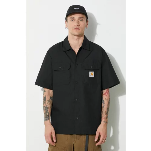 Carhartt WIP Košulja S/S Craft Shirt za muškarce, boja: crna, relaxed, s klasičnim ovratnikom, I033023.89XX