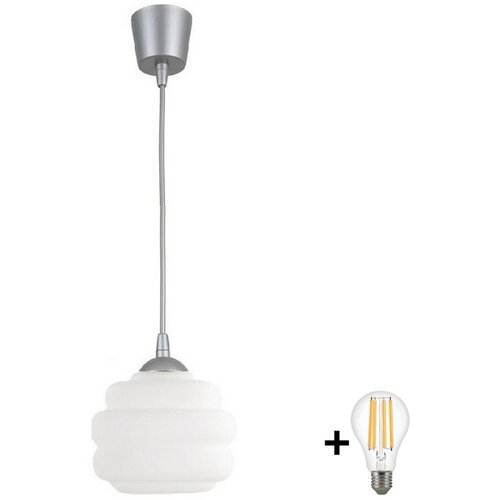 Brilagi LED luster na sajli RETRO GLASS 1xE27/60W/230V, prečnik 20 cm, srebrna/bela Cene