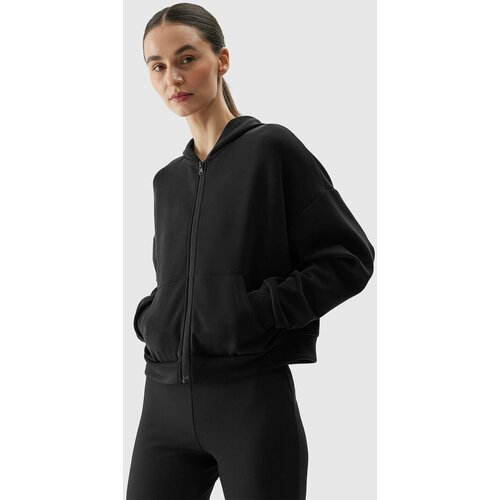 4f Women's sweatshirt with the addition of modal - black Slike