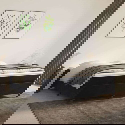  Za krevet s oprugama crni 160x200 cm od baršunasti Cijene