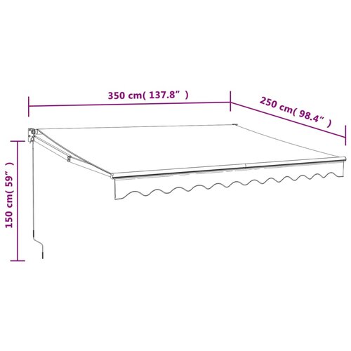  Automatska tenda na uvlačenje žuto-bijela 3,5 x 2,5 m Slike