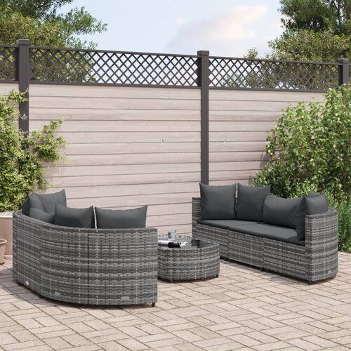 vidaXL 7-dijelni set vrtnih sofa sivi od poliratana Cijene