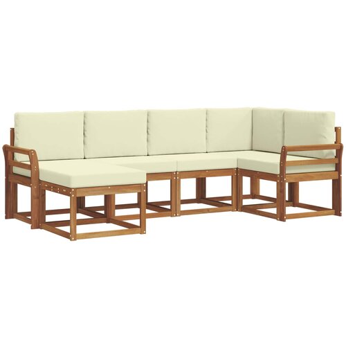  Set vanjskih sofa 6 kom. Prirodna i krem Smeđa 253 x 130,5 x 73 cm Slike