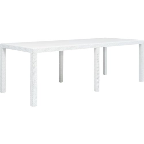 VidaXL Vrtna miza iz plastike 220x90x72 cm bela videz ratana Slike
