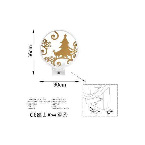  XMAS27 WhiteGold Wall Lamp Slike
