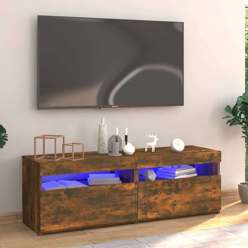 TV omarica z LED lučkami dimljeni hrast 120x35x40 cm, (20734811) Slike