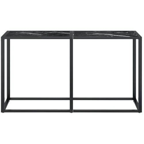 VidaXL Konzolni stol boja crnog mramora 140x35x75,5 cm kaljeno staklo Slike