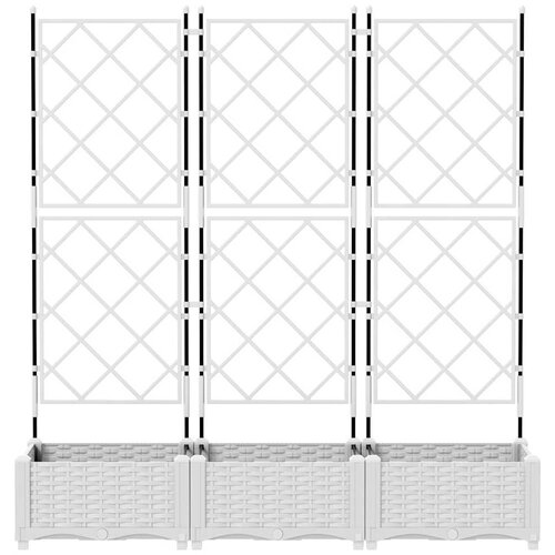  Vrtna saksija 3 pcs Bijeli 120 x 40 x 125,5 cm Plastika Slike