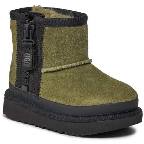 Ugg Škornji za sneg T Classic Mini Zipper Tape Logo 1143699T Khaki