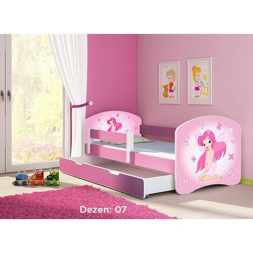 ACMA dečiji krevet ii 180x80 f + dušek 6 cm pink 7 Slike