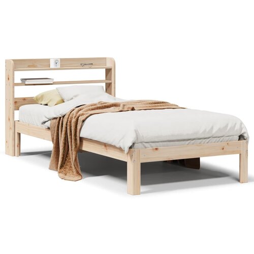 vidaXL Posteljni okvir z vzglavjem 90x190 cm trdna borovina Cene