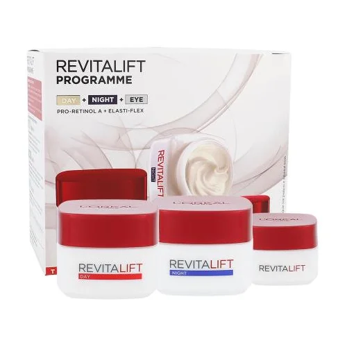 L´Oréal Paris Revitalift set: dnevna nega kože 50 ml + nočna nega kože 50 ml + krema za področje okoli oči 15 ml za ženske