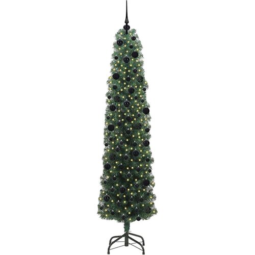VidaXL Umjetno božićno drvce Zelena 240 cm PVC i čelik i plastika Slike