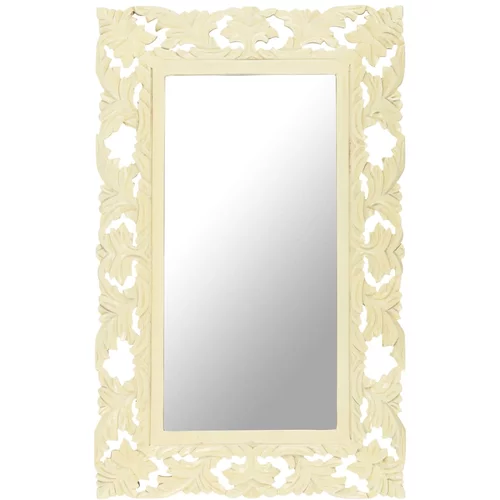  Ručno izrezbareno ogledalo bijelo 80 x 50 cm masivno drvo manga