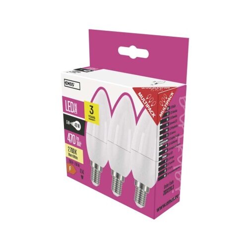  LED žarnica Classic Candle / E14 / 5 W (40 W) / 470 lm / toplo bela 3/1 Slike
