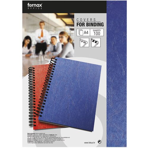 Korice za spiralni uvez 250g karton reljefne A4 pk100 Fornax plave Cene