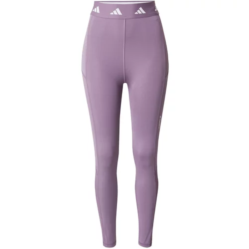 Adidas Športne hlače 'Techfit Stash Pocket Full-length' svetlo lila / bela