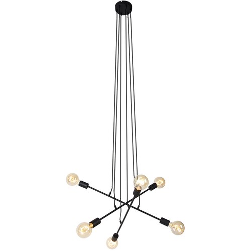 QAZQA Moderna viseča svetilka črna 80 cm 6 lučk - Sydney Cene