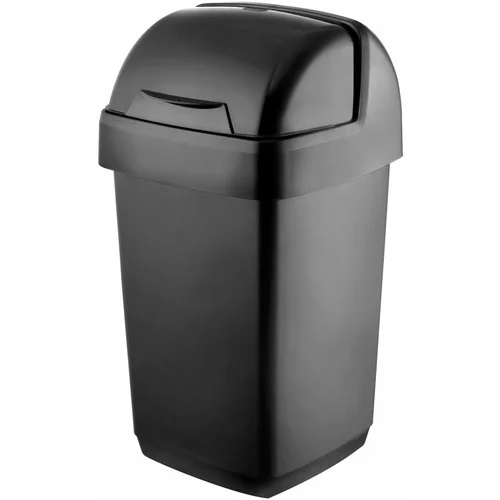 Addis Črni koš za smeti Roll Top, 22,5 x 23 x 42,5 cm