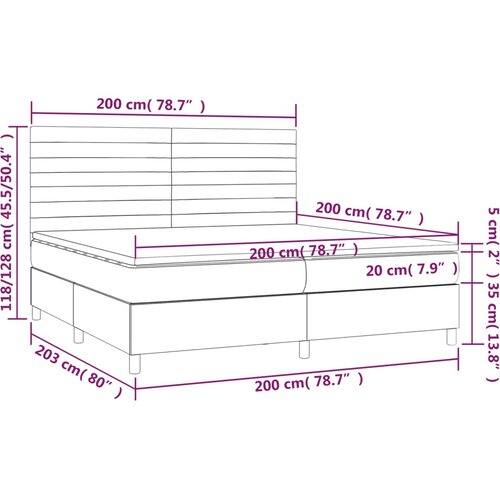  Krevet s oprugama i madracem crni 200x200 cm bar&amp;scaron;unasti Slike