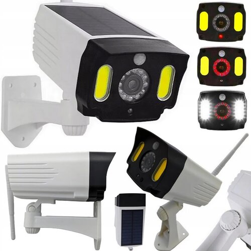  Aku. lažna nadzorna kamera bela z COB LED svetilko + senzor gibanja Cene
